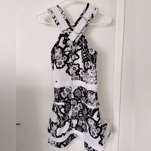Carven buckle shoulder floral dress